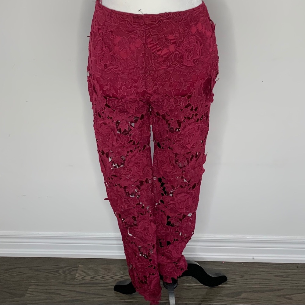 Plum lace style pants